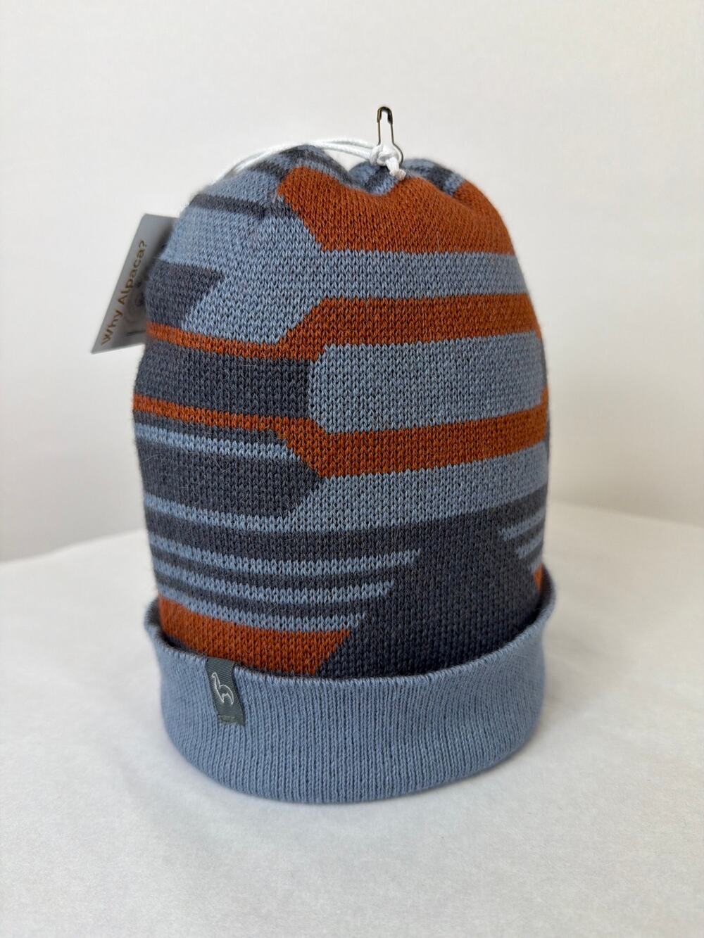 NWT Shupaca 100% Baby Alpaca Incan BLUE Beanie Hat Handmade PERU